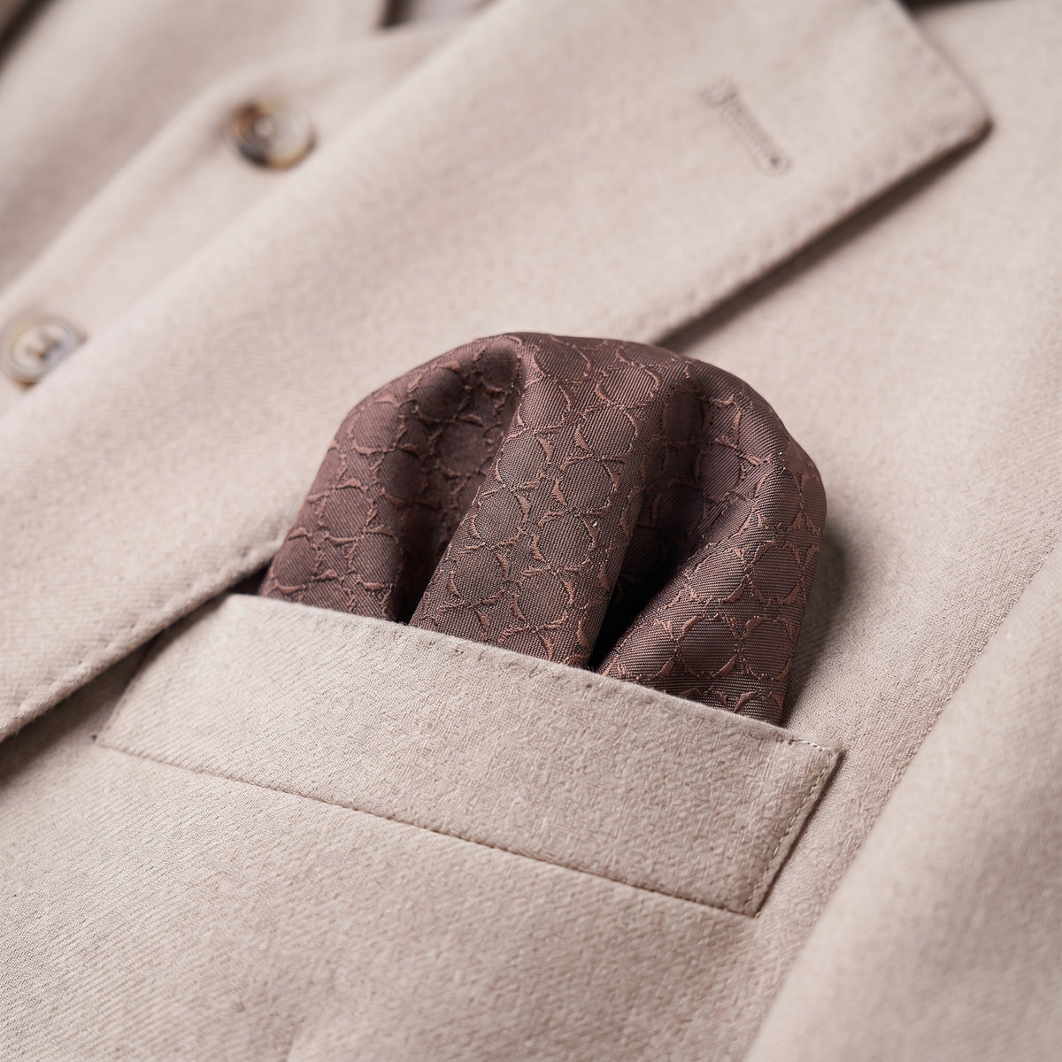Red Brown Textured Pocket Square