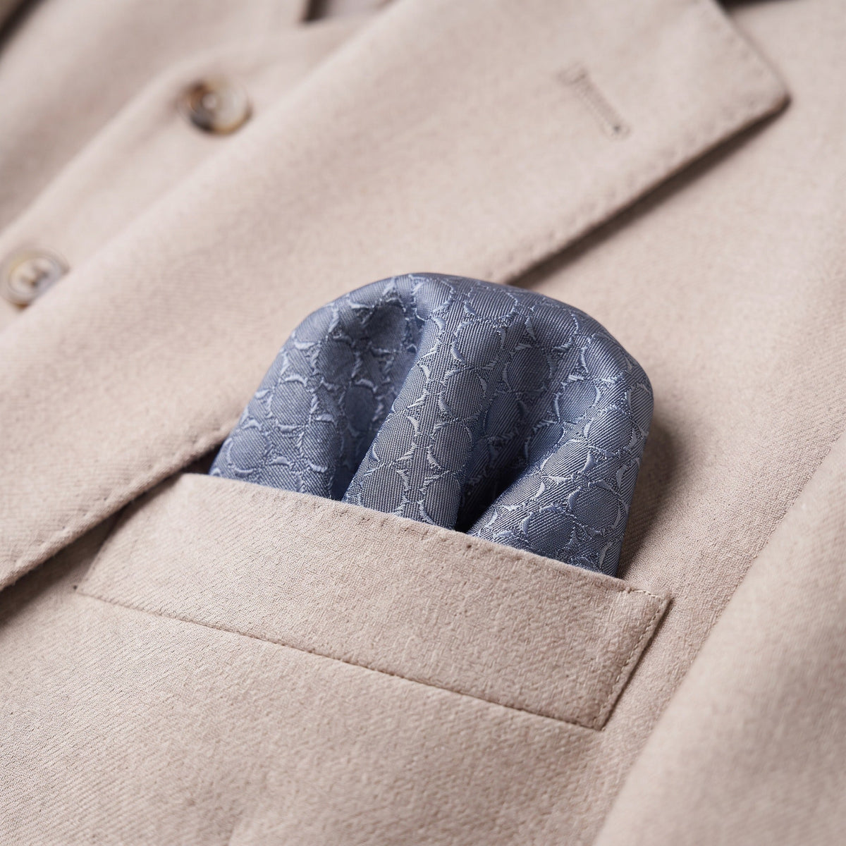 Steel Blue Textured Pocket Square