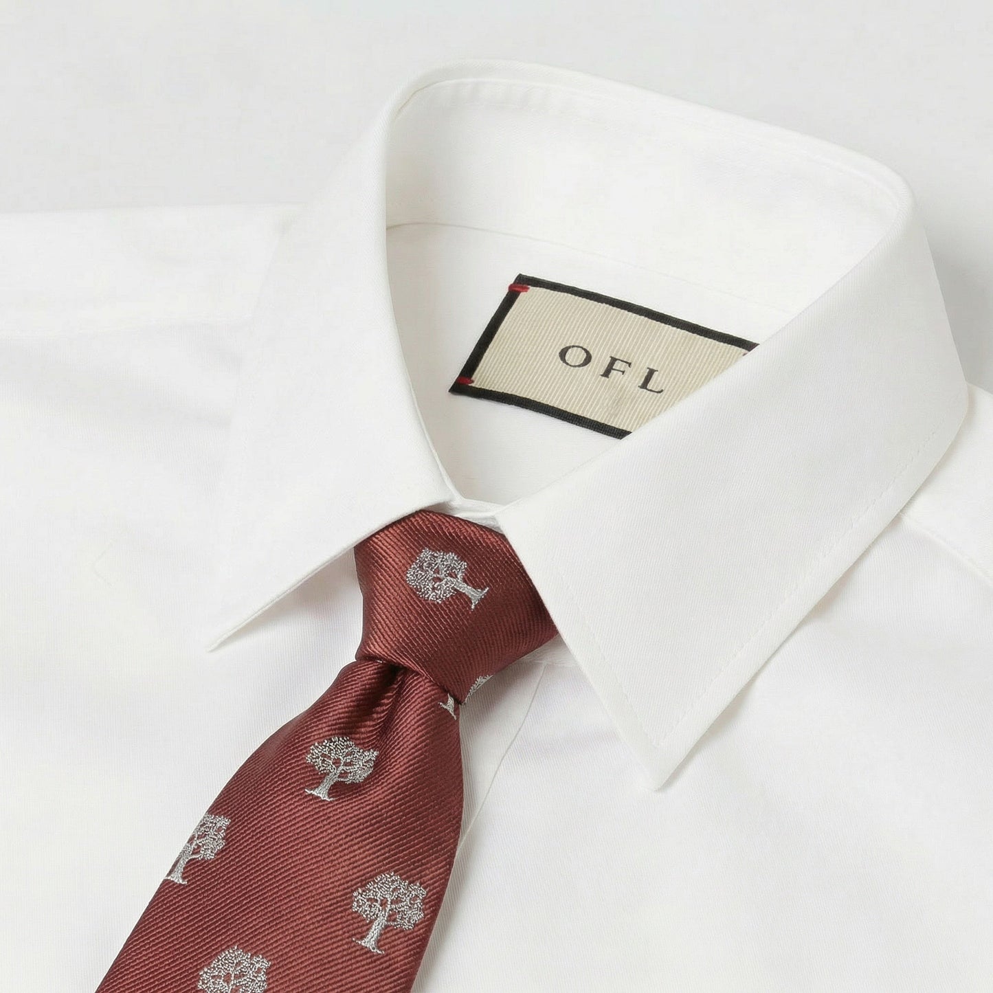 Tree Tie Brown & White