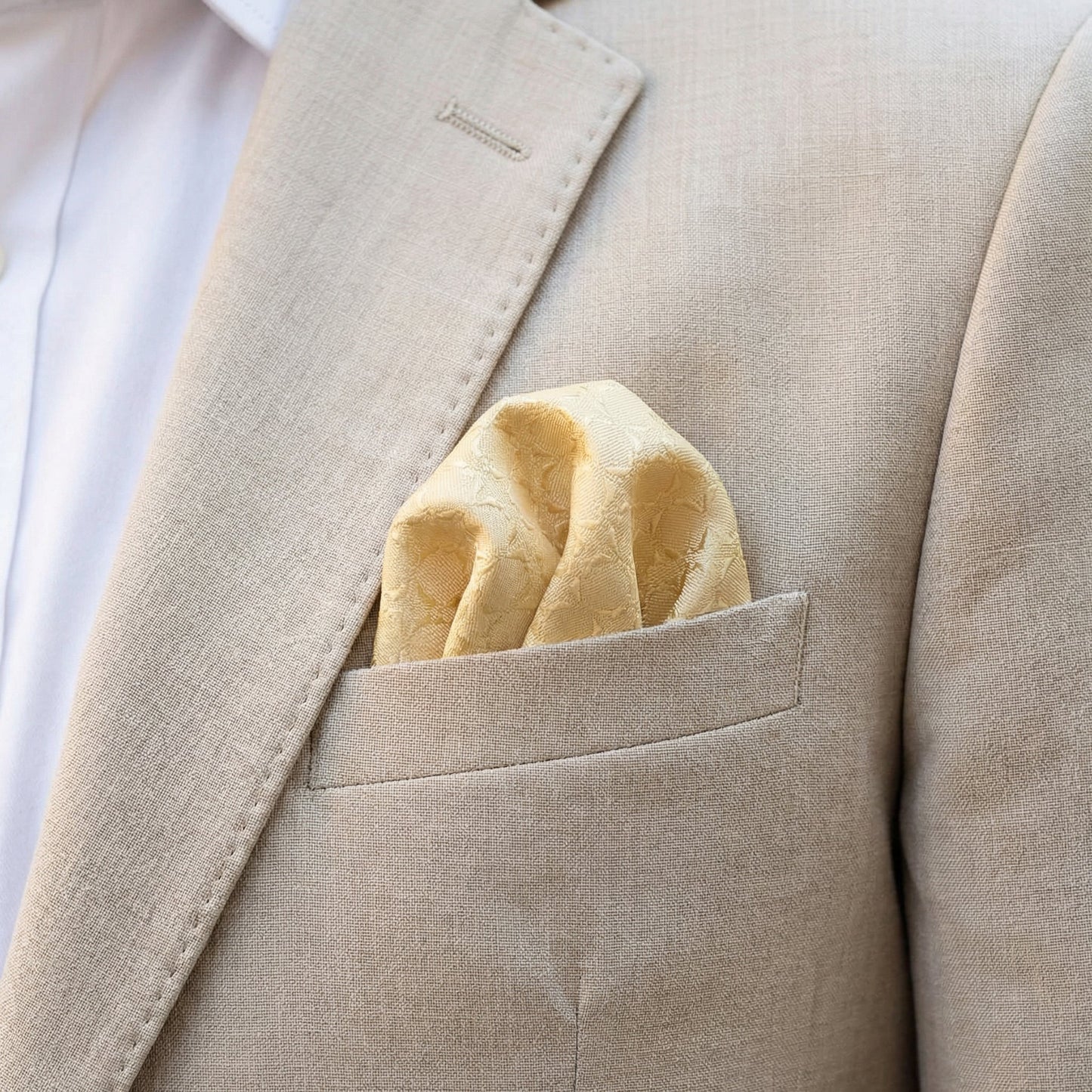 Champagne Textured Pocket Square