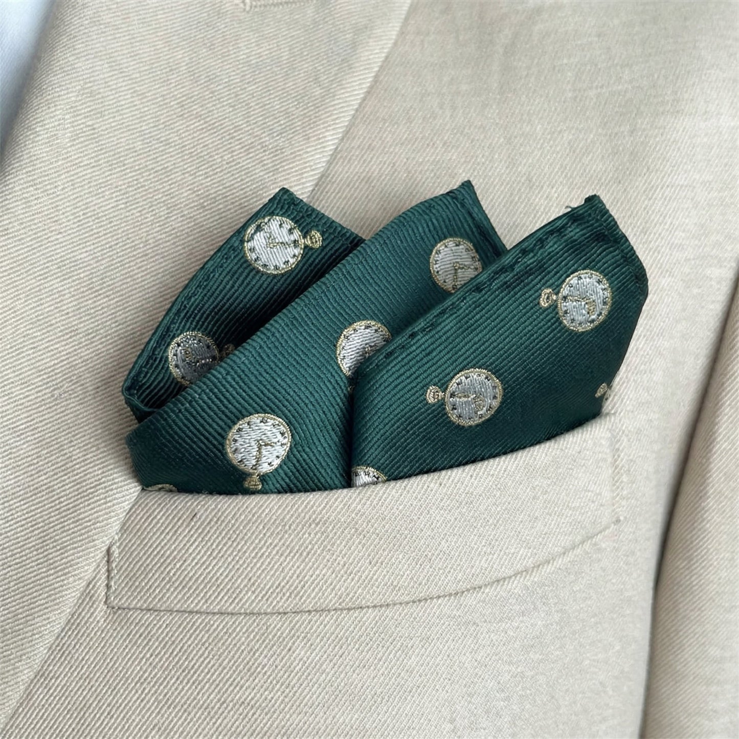 Clock Pocket Square