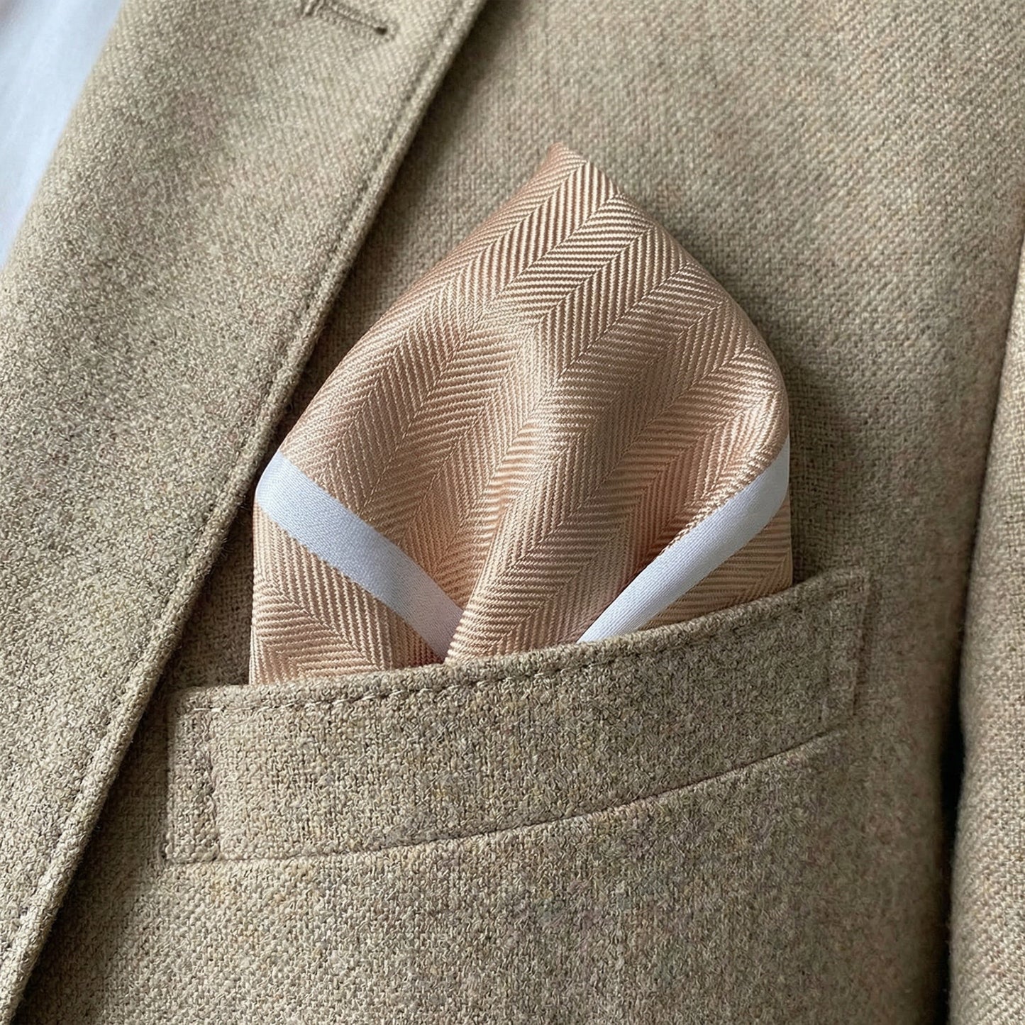 Cappuccino Stripe Pocket Square - Hawksmoor Edit