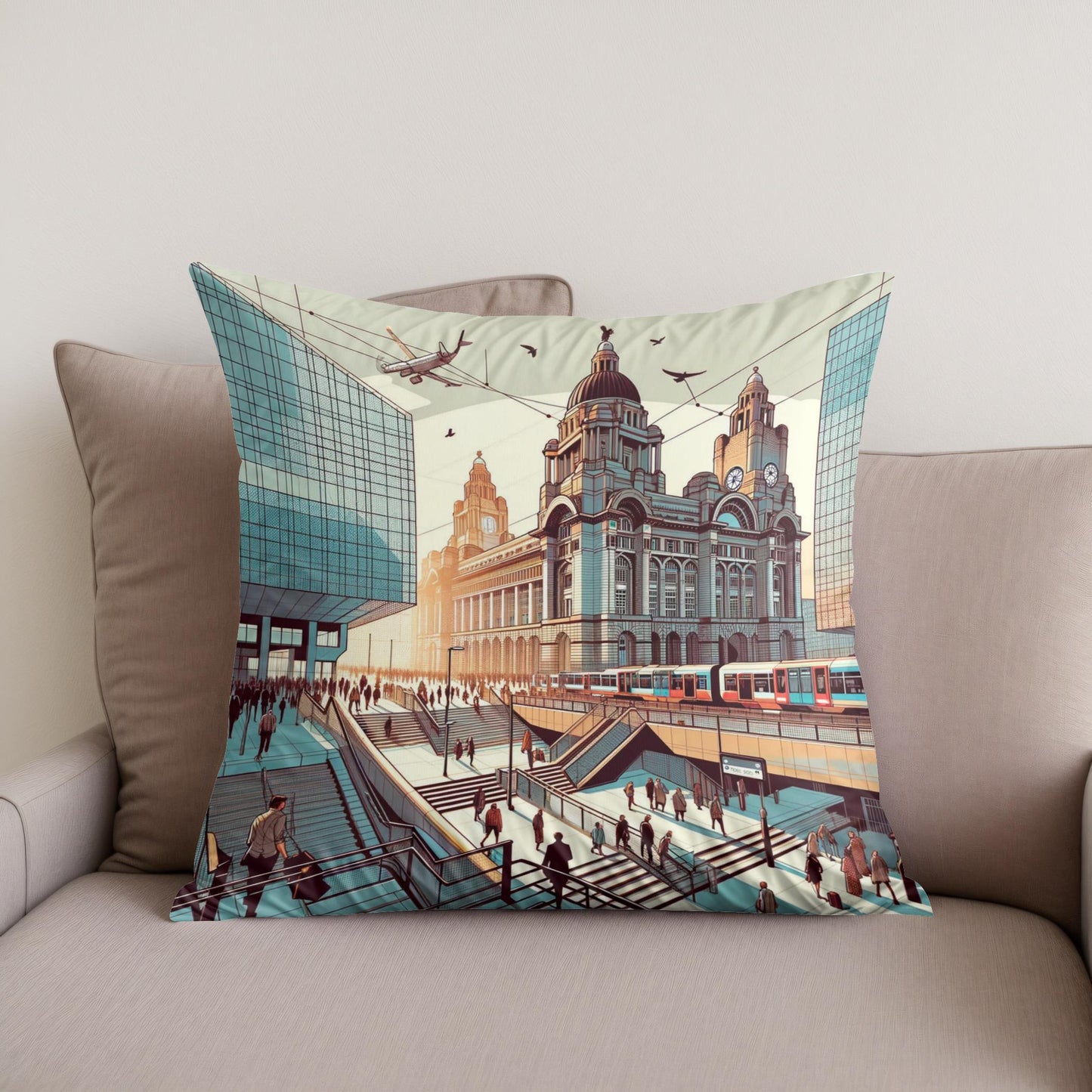 Liverpool Lime Street Nexus Cotton Cushion
