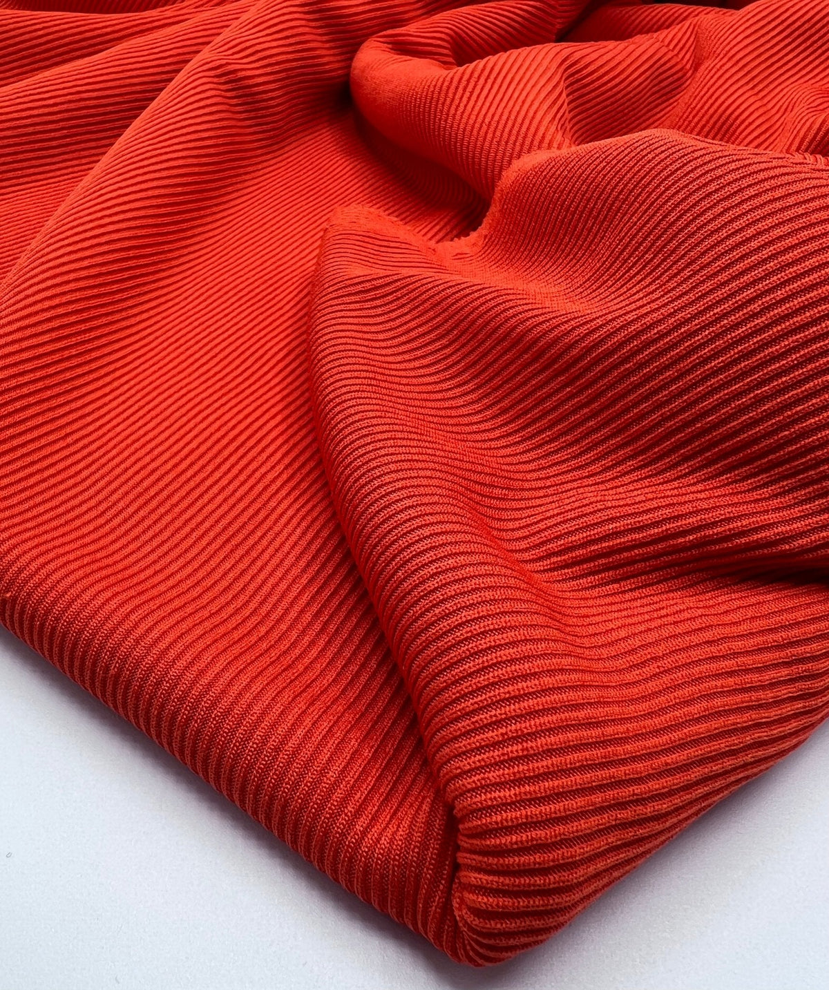 Orange 2X1 Fine Rib Stretch Fabric