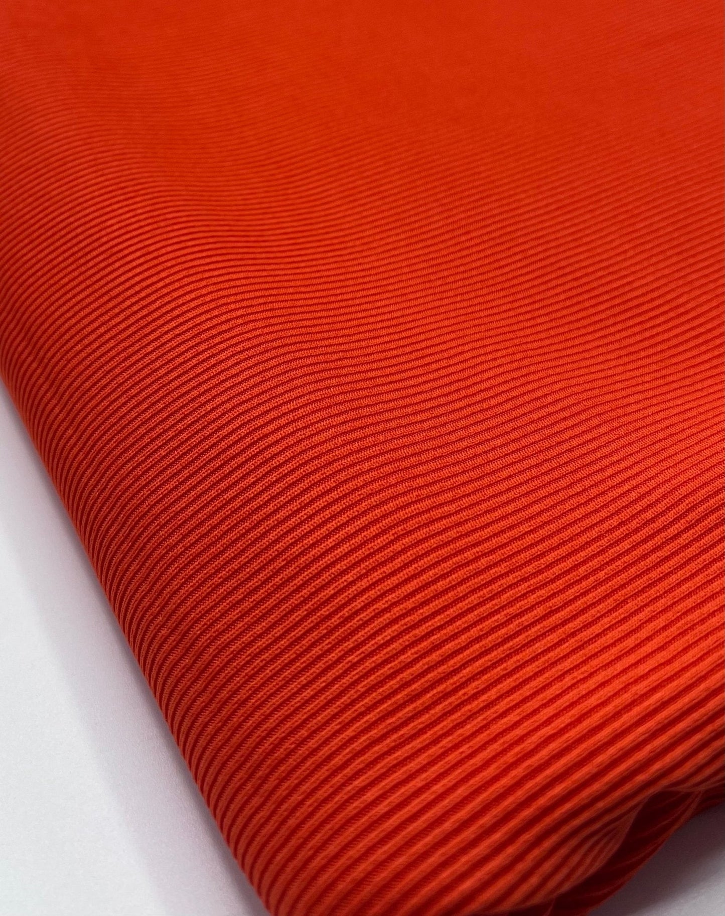 Orange 2X1 Fine Rib Stretch Fabric
