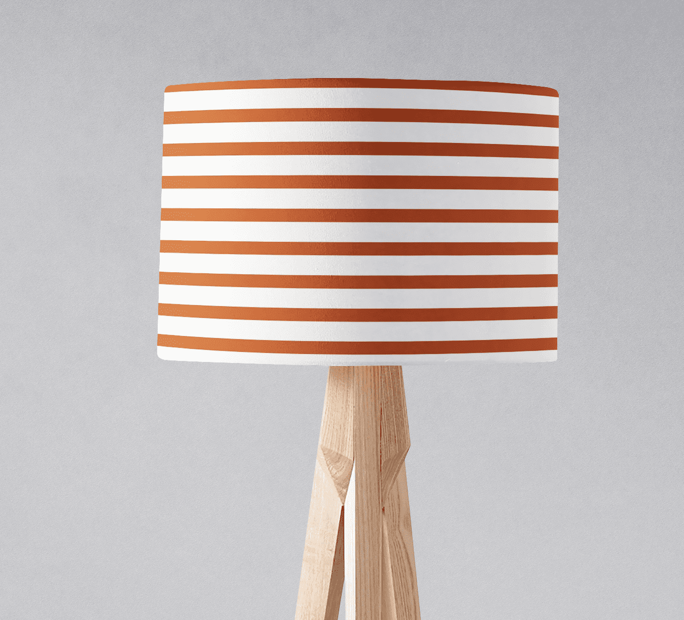 Orange and White Geometric Striped Lampshade, Ceiling or Table Lamp Shade