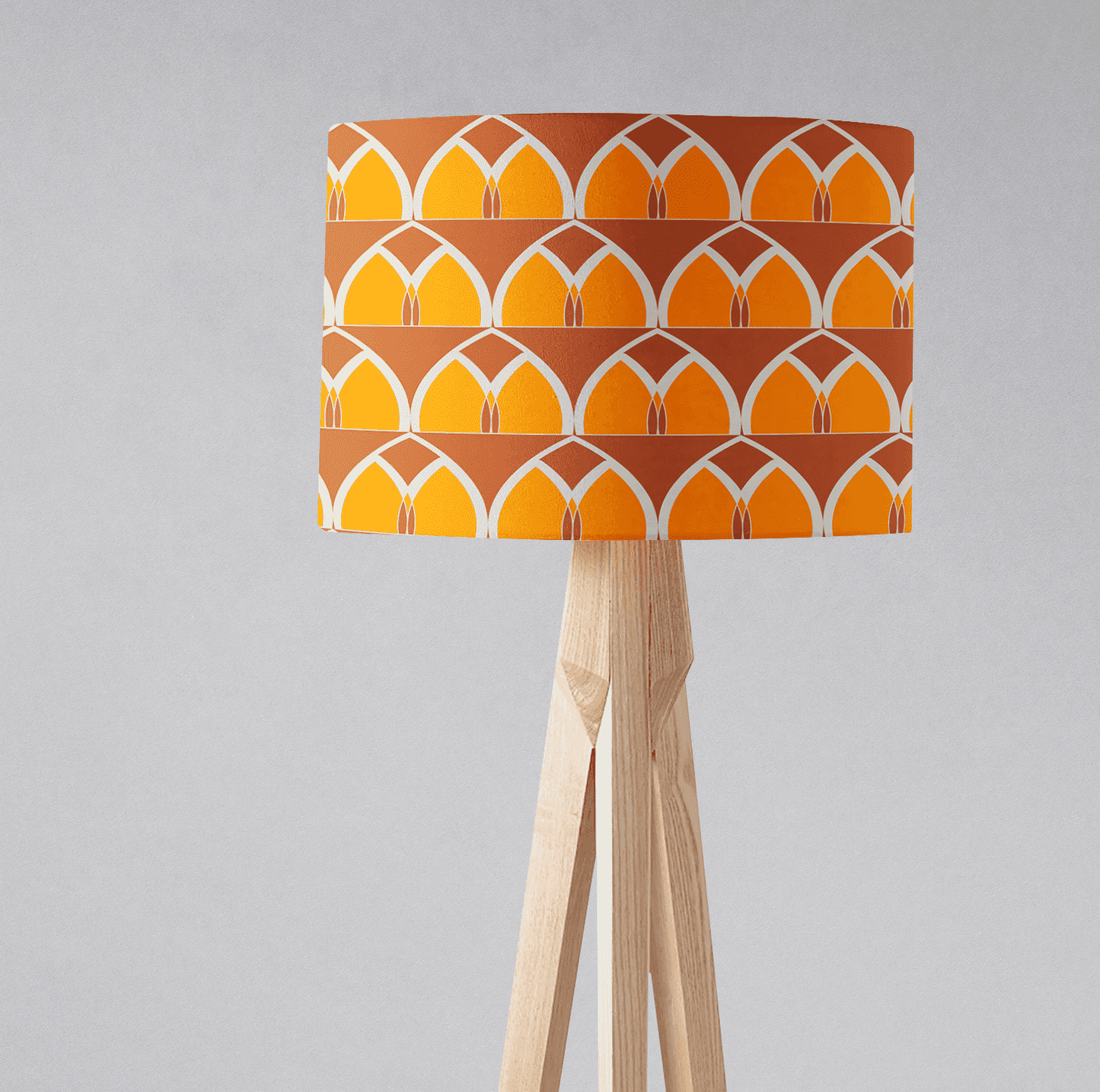 Orange and Yellow Geometric Arches Design Lampshade, Ceiling or Table Lamp Shade