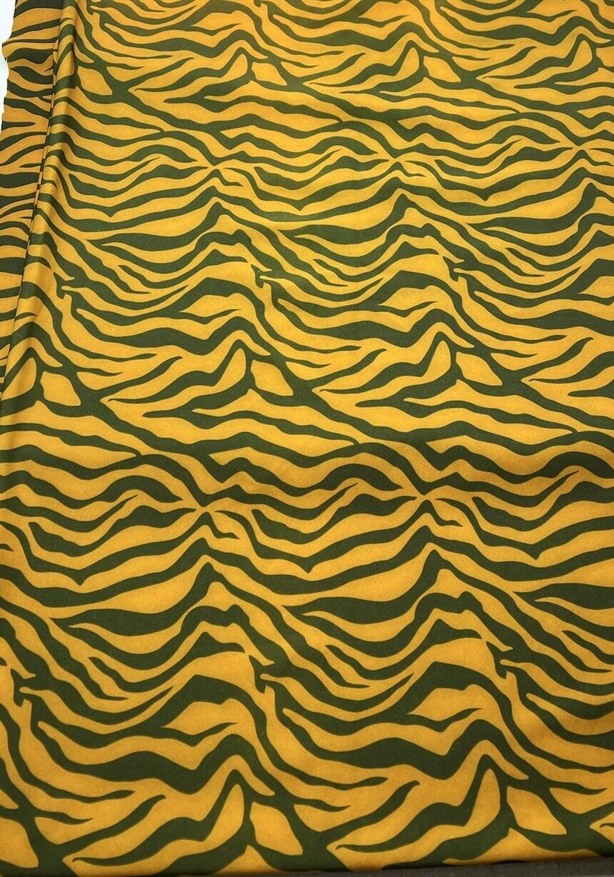 Orange Green Neon Zebra Swimwear / Sportswear 4 Way Stretch Fabric