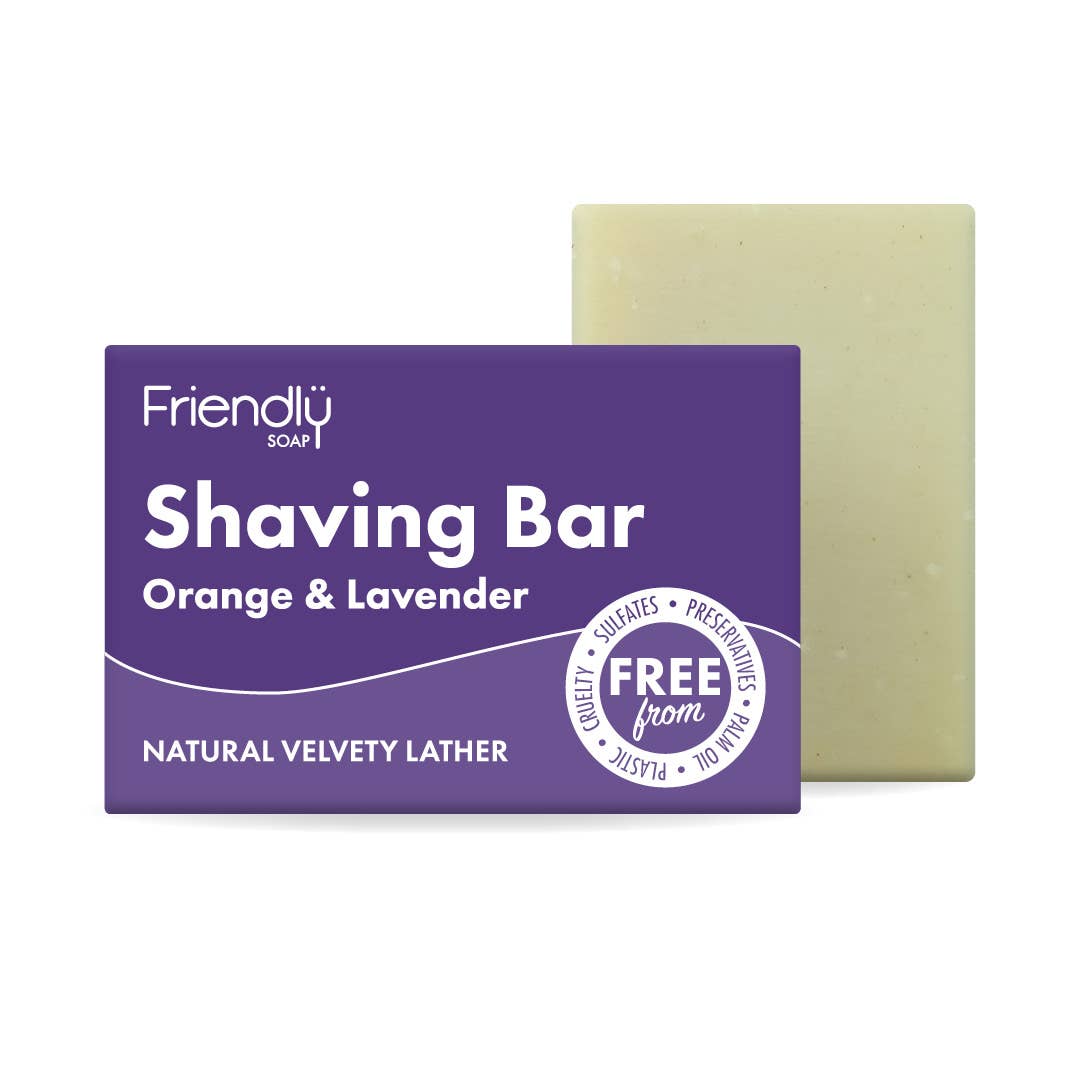 Shaving Soap Bar – Fragrance-Free or Orange & Lavender – Plastic-Free