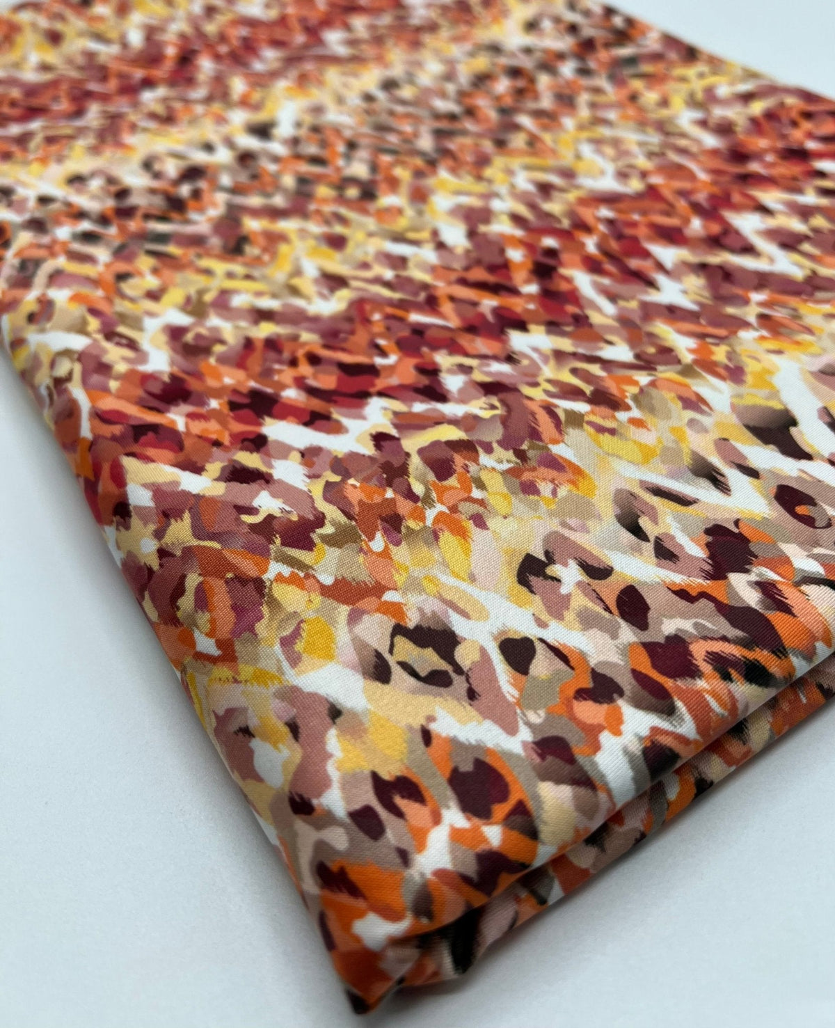 Orange Mix Print Soft Touch 4 Way Stretch Fabric