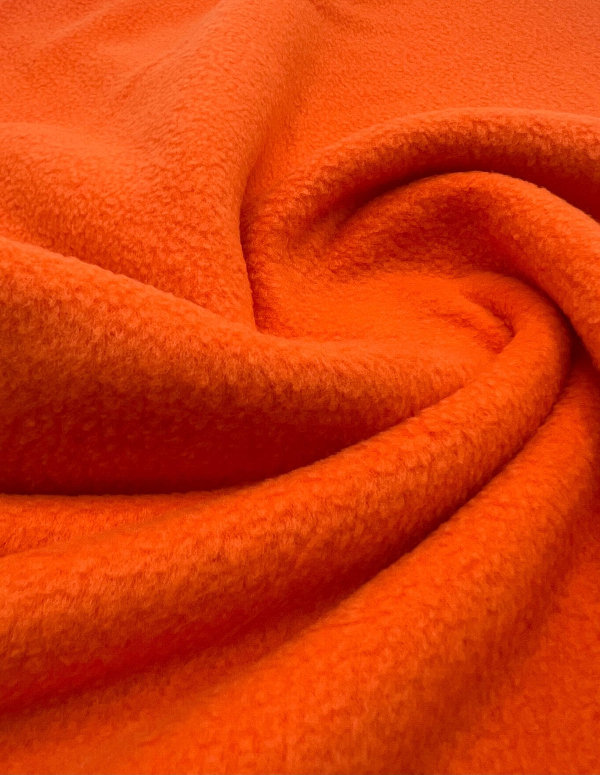 Orange Plain Anti-Pil Polar Fleece Fabric Blanket Loungewear