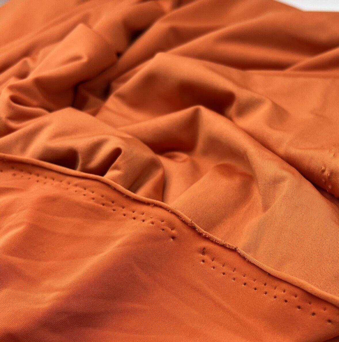 Orange Plain Shiny Soft Touch Slinky 4 Way Stretch Fabric