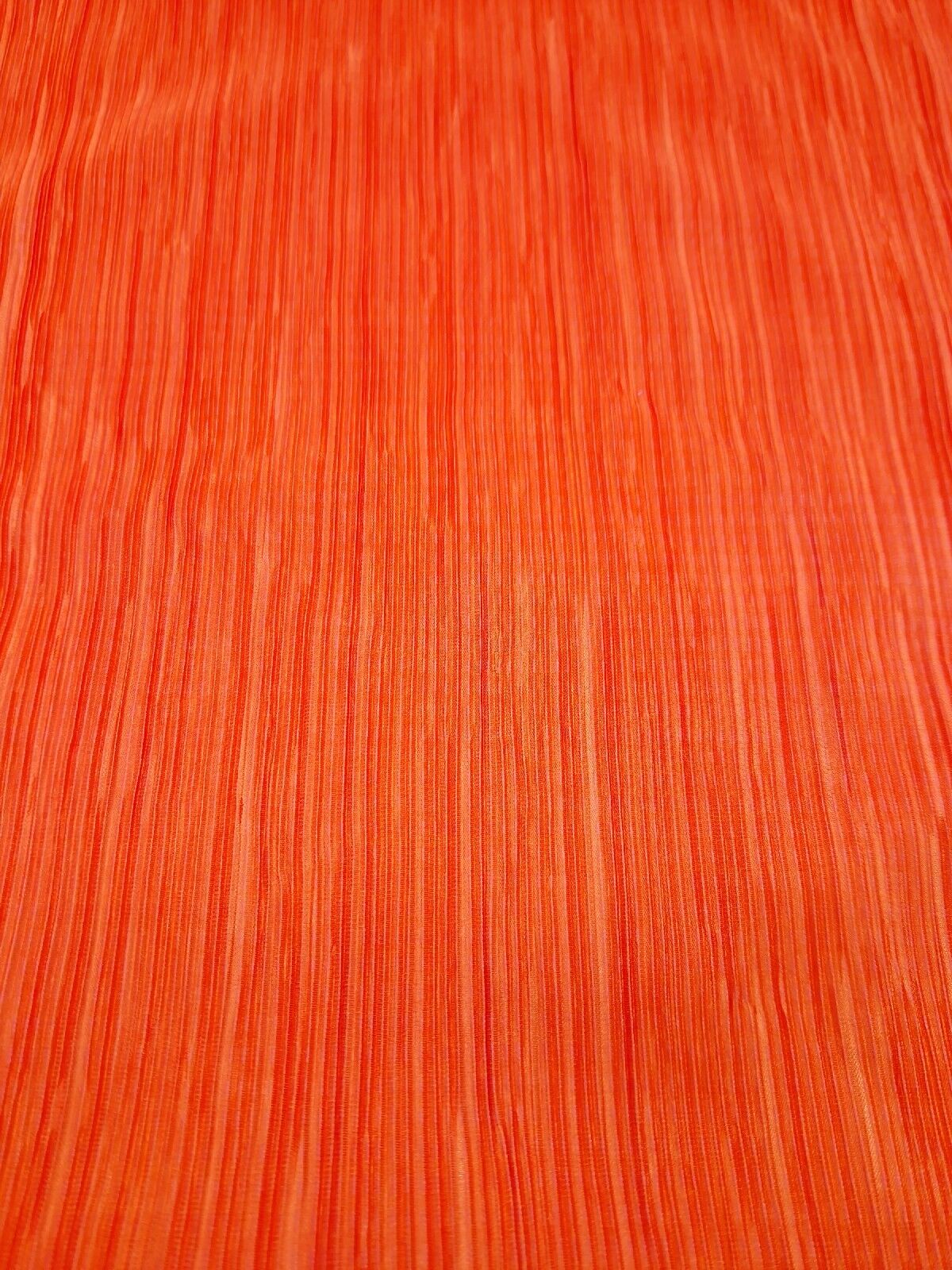 Orange Plisse Pleated Stretch Fabric