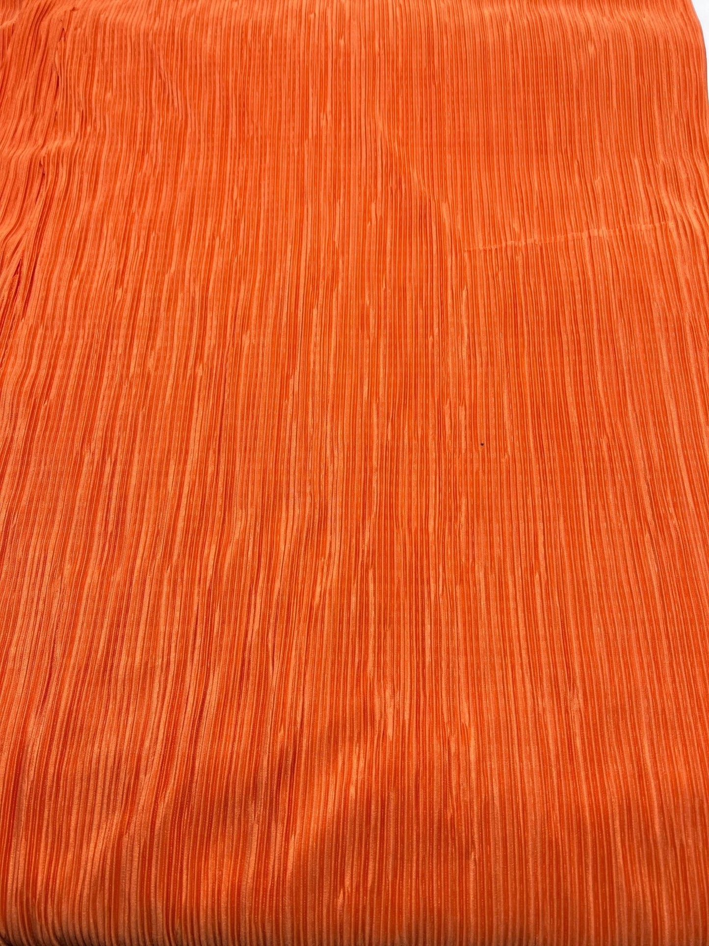 Orange Plisse Pleated 2 Way Stretch Fabric