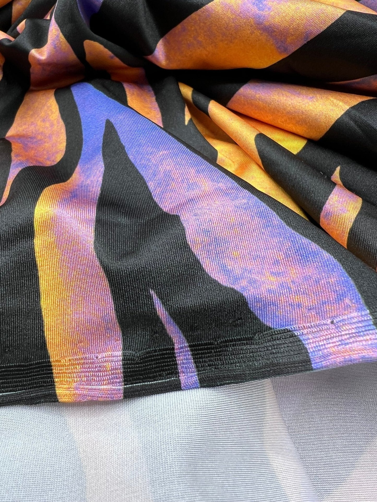 Orange Purple Animal Swimwear / Sportswear 4 Way Stretch Fabric