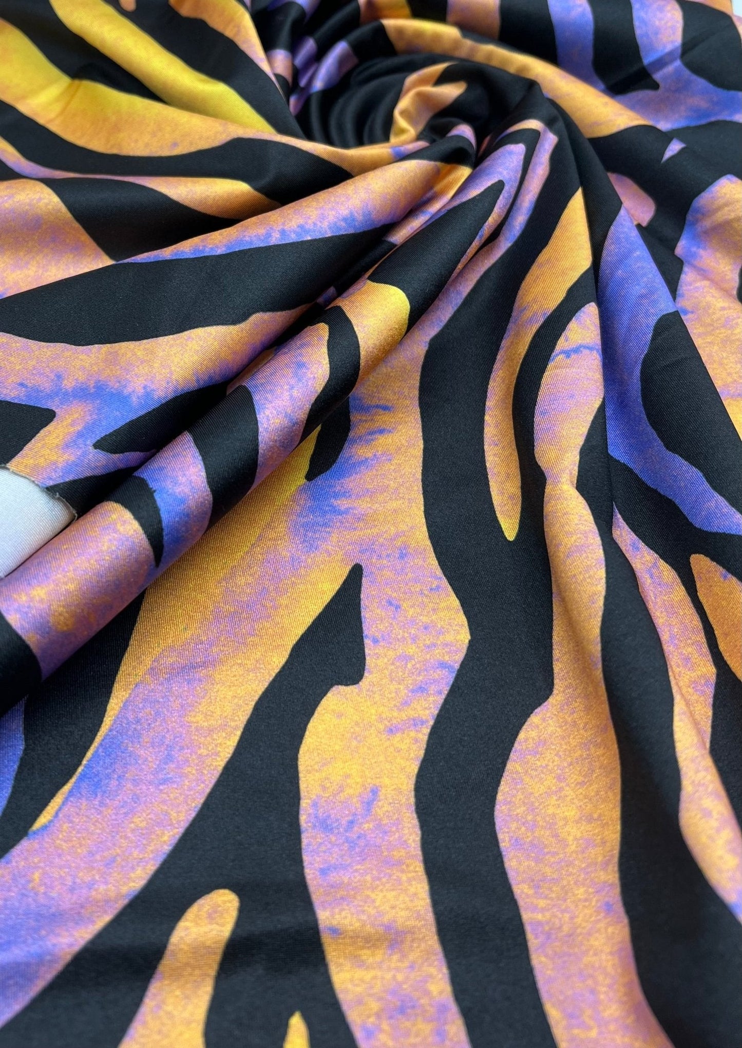 Orange Purple Animal Swimwear / Sportswear 4 Way Stretch Fabric