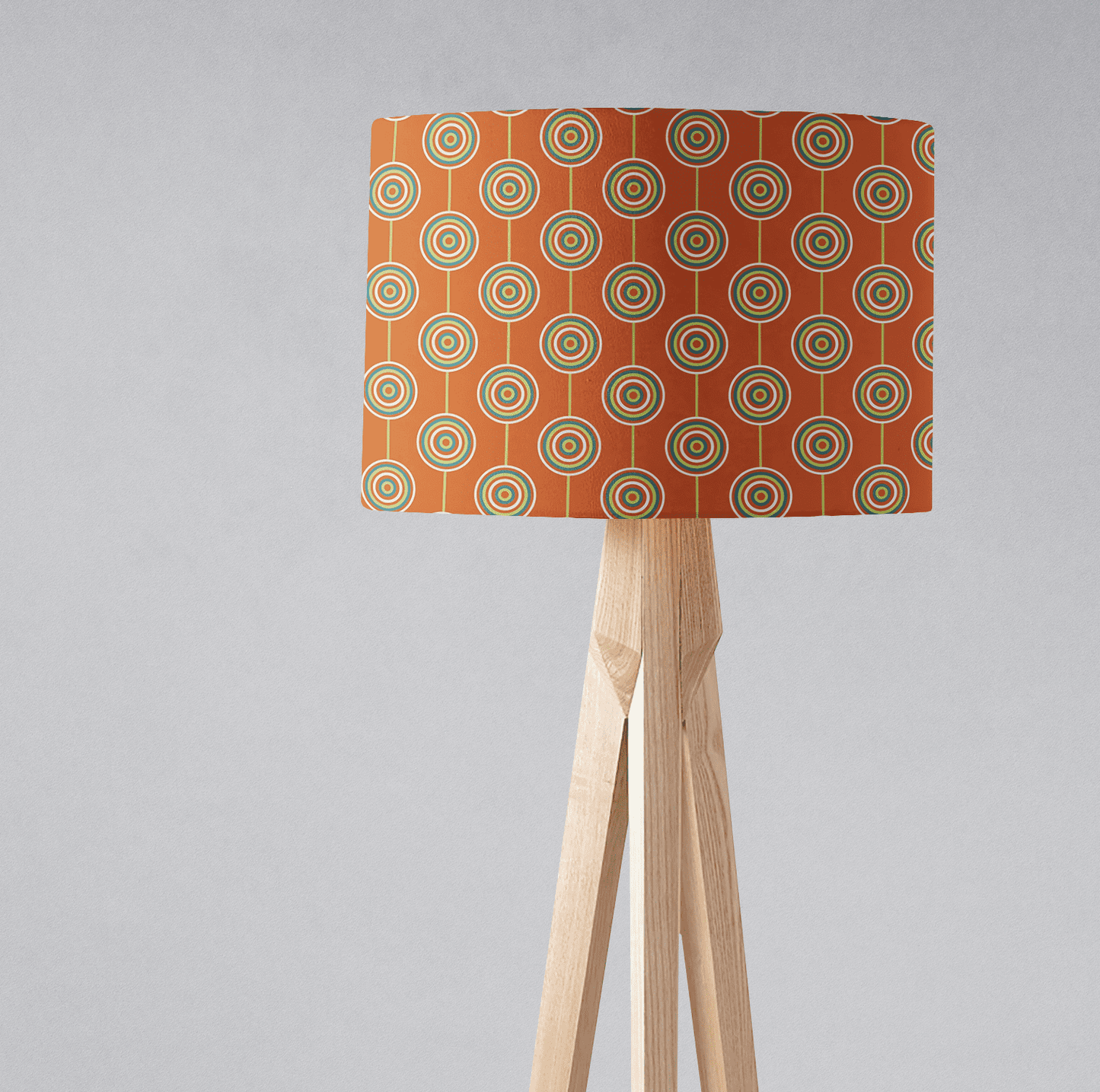 Orange Drum Lampshade, Retro Circles Design Shade for Table, Floor or Ceiling Pendant Light