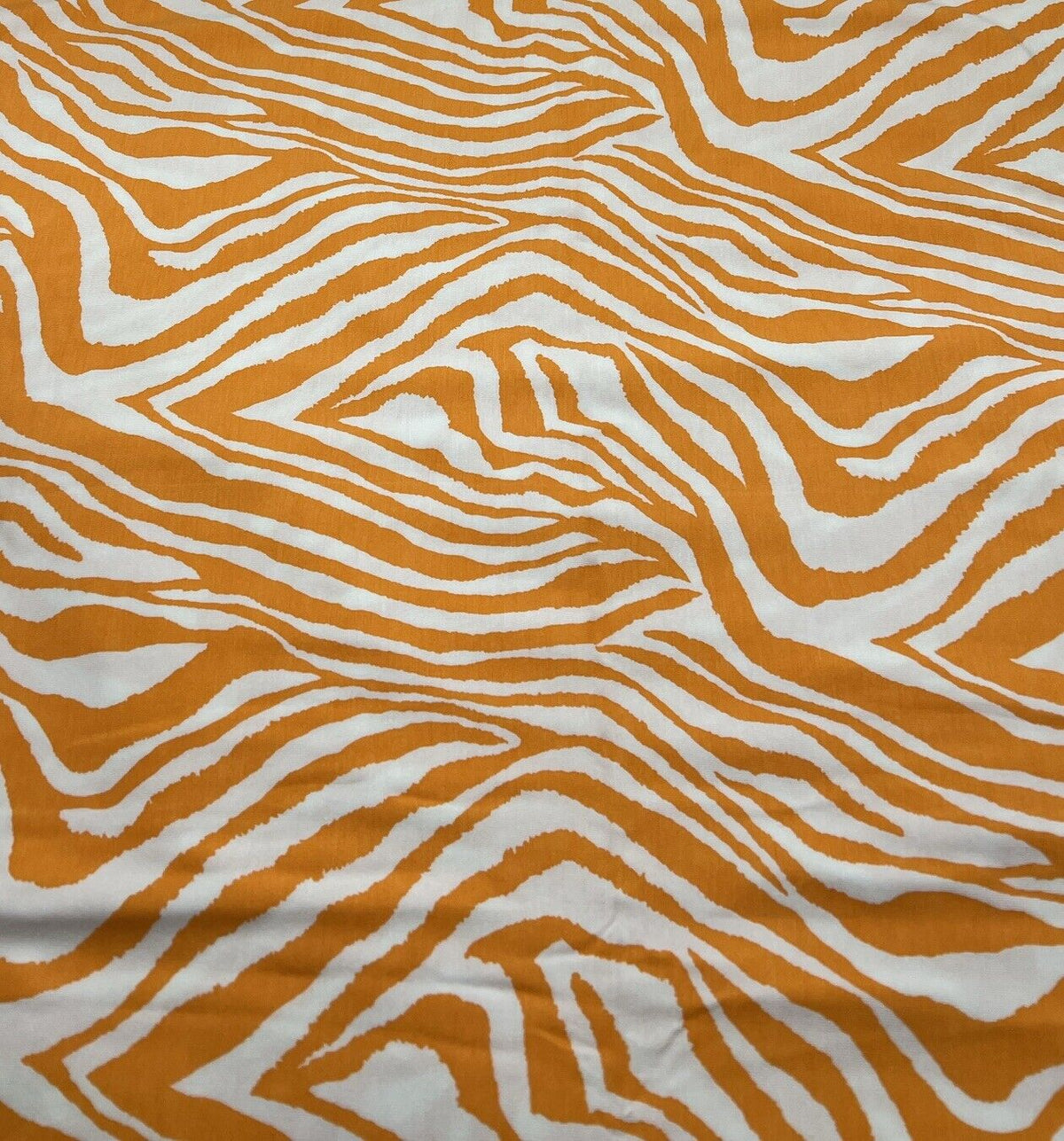 Orange Zebra Print Viscose Elastane Fabric