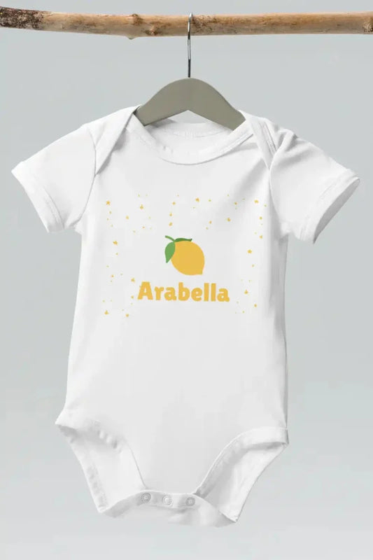 Custom Lemon Bodysuit In White