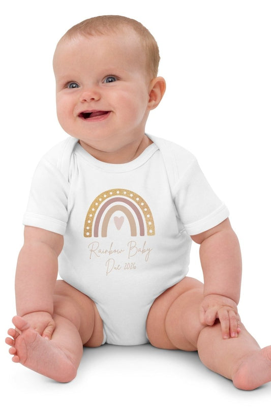 Neutral Rainbow Baby Due Bodysuit