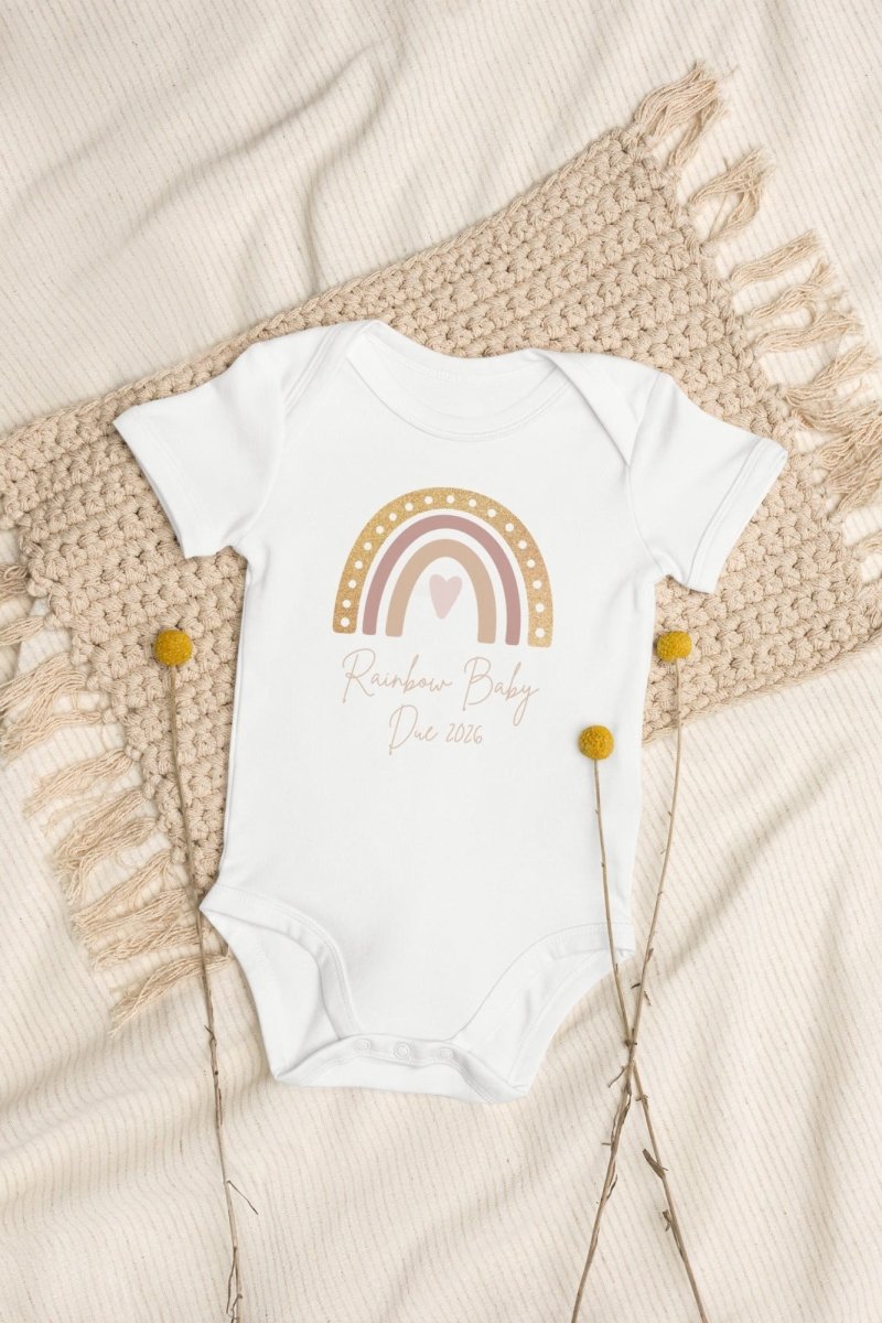 Neutral Rainbow Baby Due Bodysuit