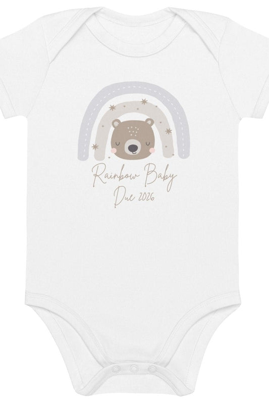 Neutral Bear Rainbow Baby Due Bodysuit