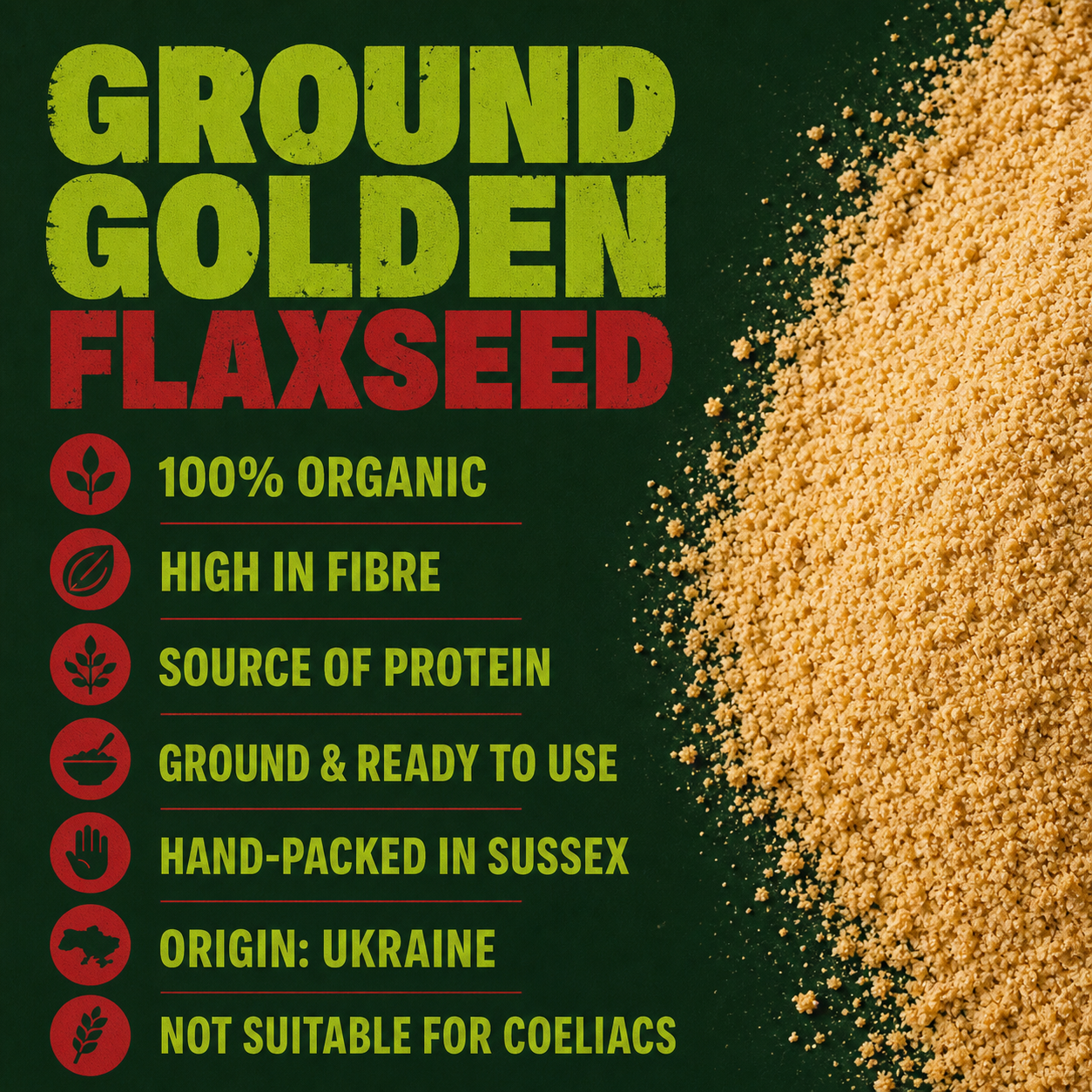 Organic Ground Golden Flaxseed (Linseed)