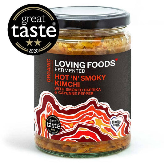Organic Hot ‘n’ Smoky Kimchi – Unpasteurised Fermented Kimchi 475g Vegan