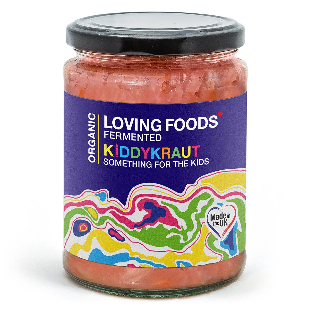 Organic Kiddykraut – Raw Unpasteurised Sauerkraut with Apple & Carrot 475g