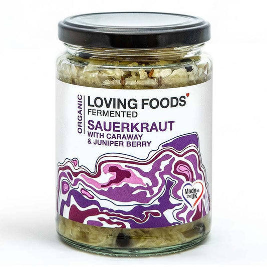 Organic Sauerkraut Caraway & Juniper Berry – Unpasteurised 475g Vegan