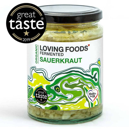 Organic Sauerkraut – Raw Unpasteurised Fermented Cabbage 475g Vegan