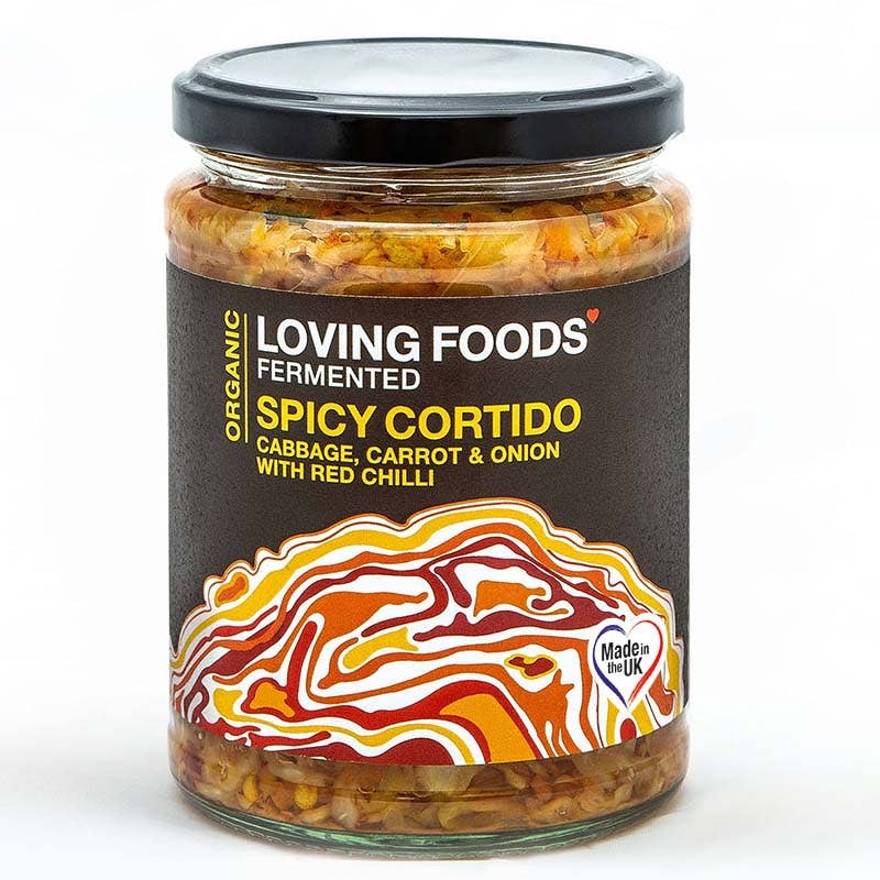Organic Spicy Cortido Kraut – Unpasteurised Fermented Sauerkraut 475g – Live Cultures & Vegan