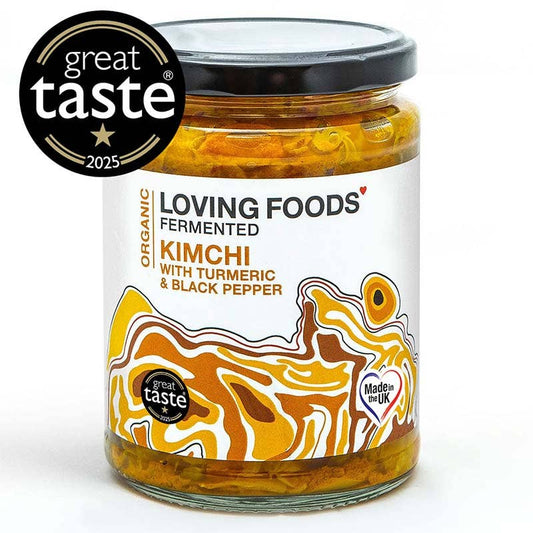 Organic Turmeric & Black Pepper Kimchi – Unpasteurised 475g Vegan