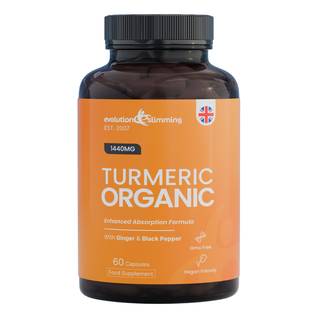 Organic Turmeric Capsules 1440mg – High-Strength Turmeric, Ginger & Black Pepper
