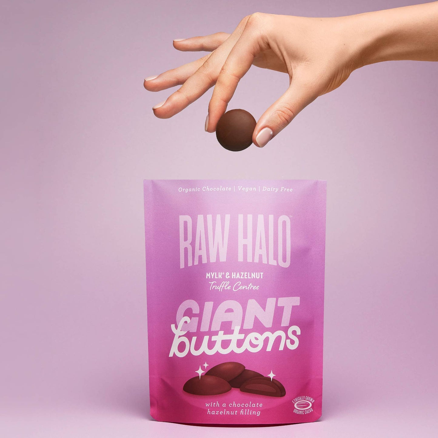 Organic Vegan Hazelnut Truffle Chocolate Buttons 90g