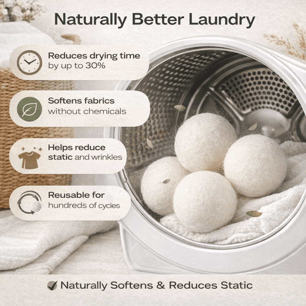 Organic Wool Dryer Balls With Scented Essential Oils