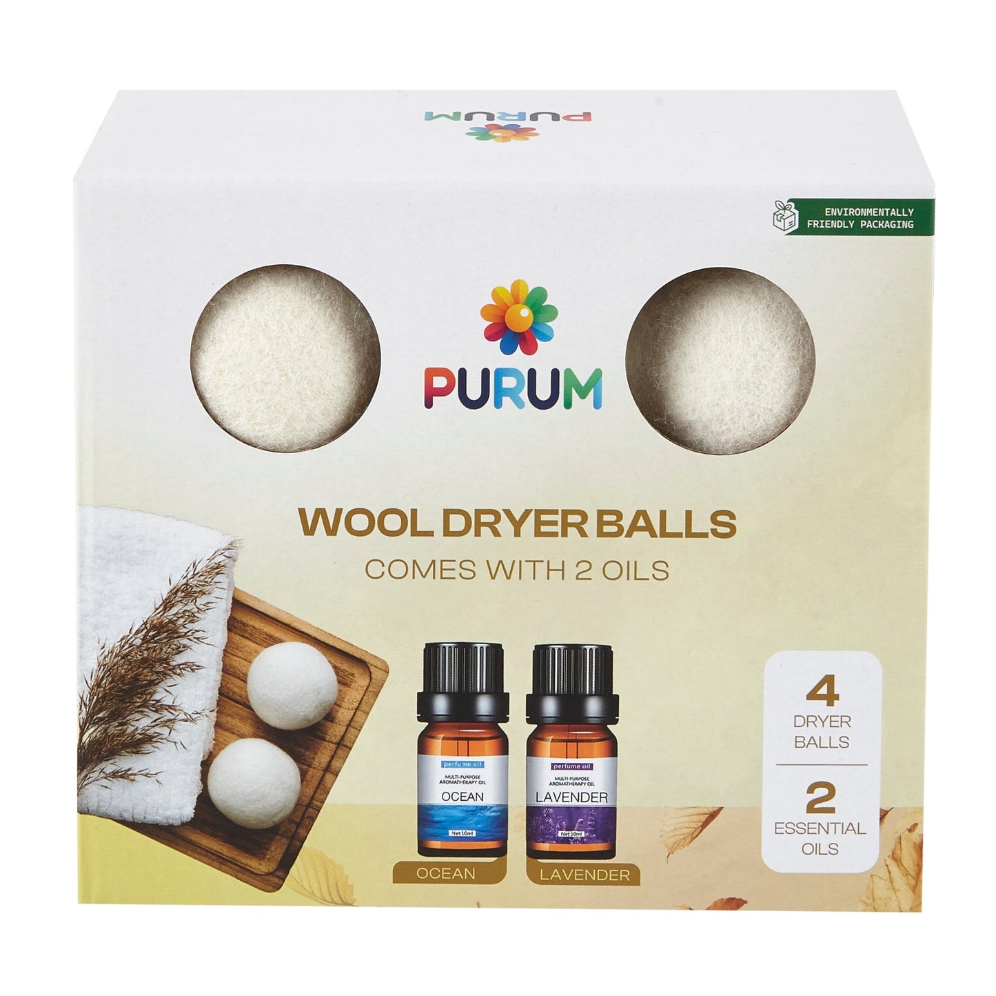 Organic Wool Dryer Balls With Scented Essential Oils