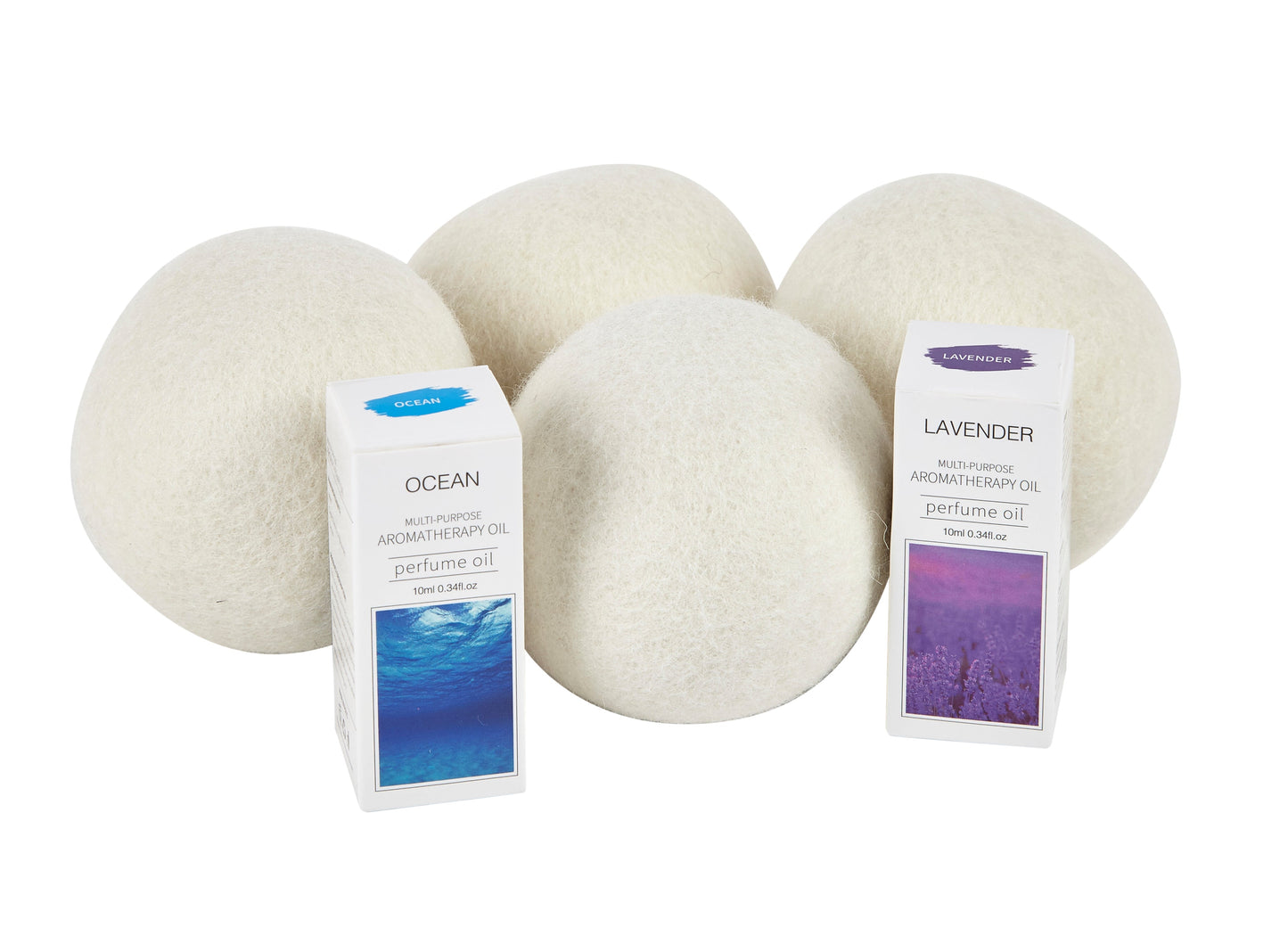 Organic Wool Dryer Balls With Scented Essential Oils