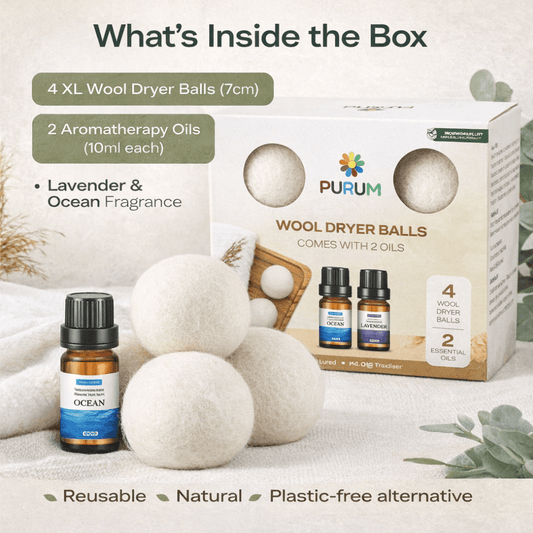 Organic Wool Dryer Balls With Scented Essential Oils