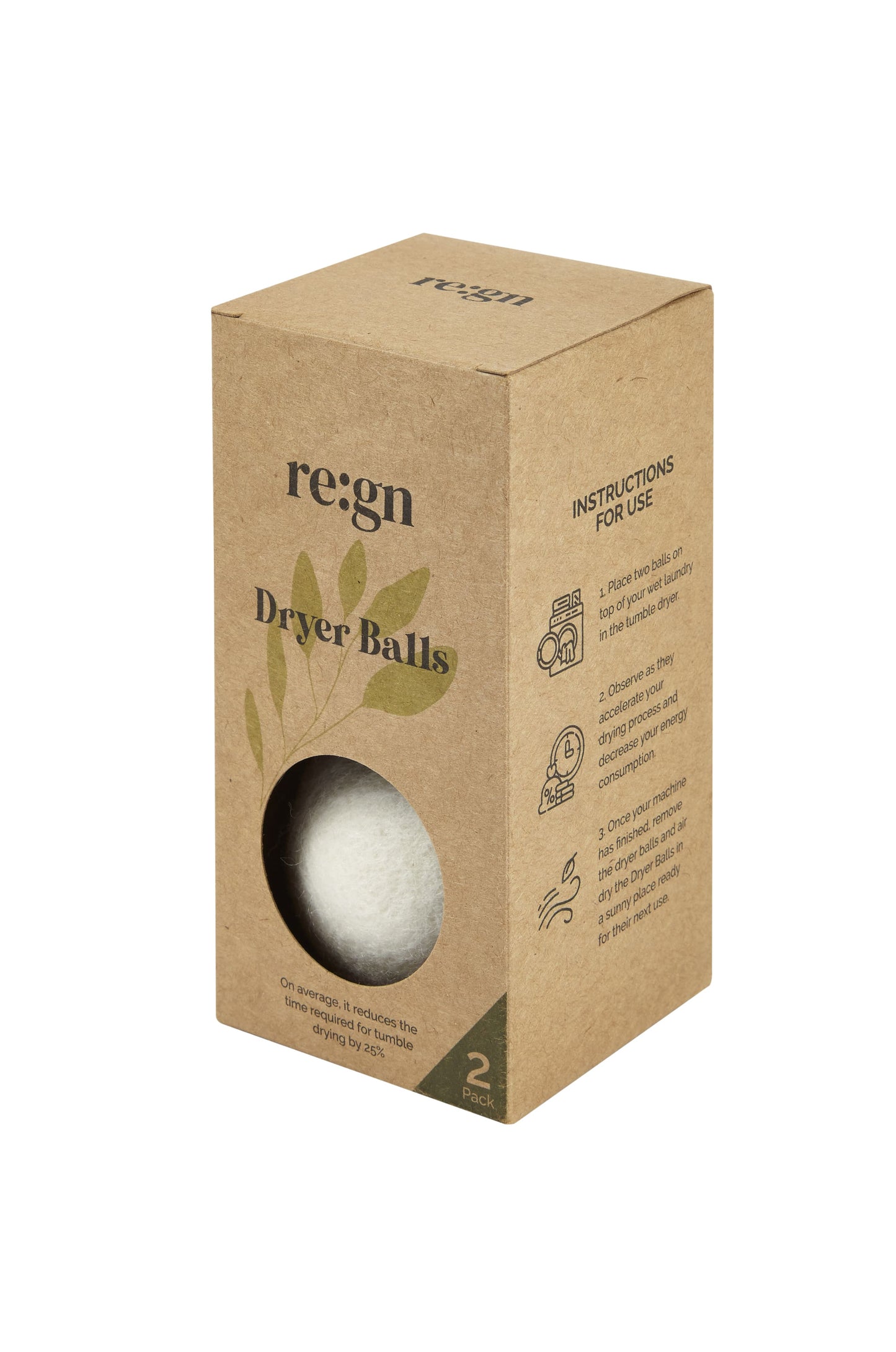 Organic Wool Tumble Dryer Balls - 2 Pack