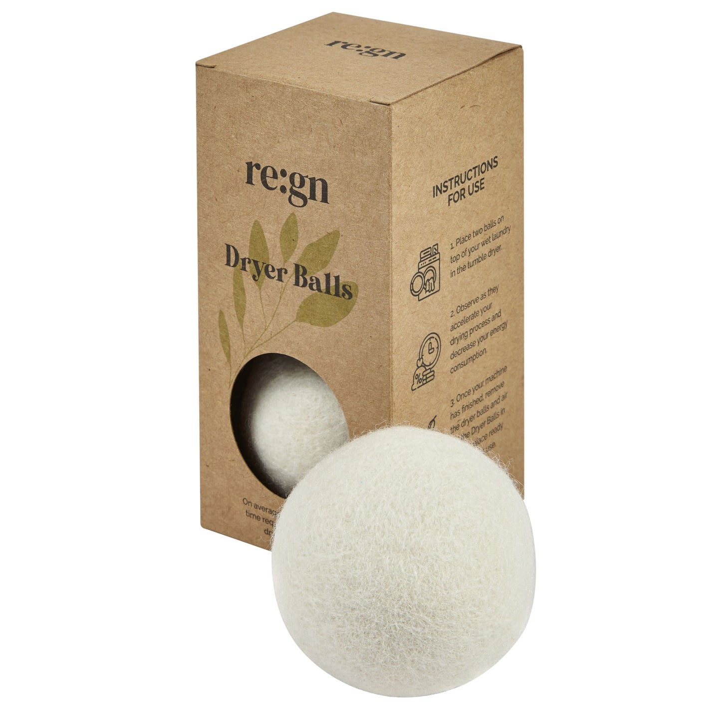 Organic Wool Tumble Dryer Balls - 2 Pack