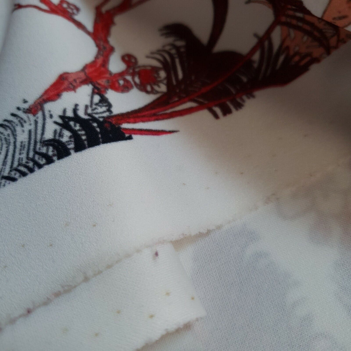 Oriental Peacock Printed Scuba Crepe Jersey Fabric 4 Way Stretch