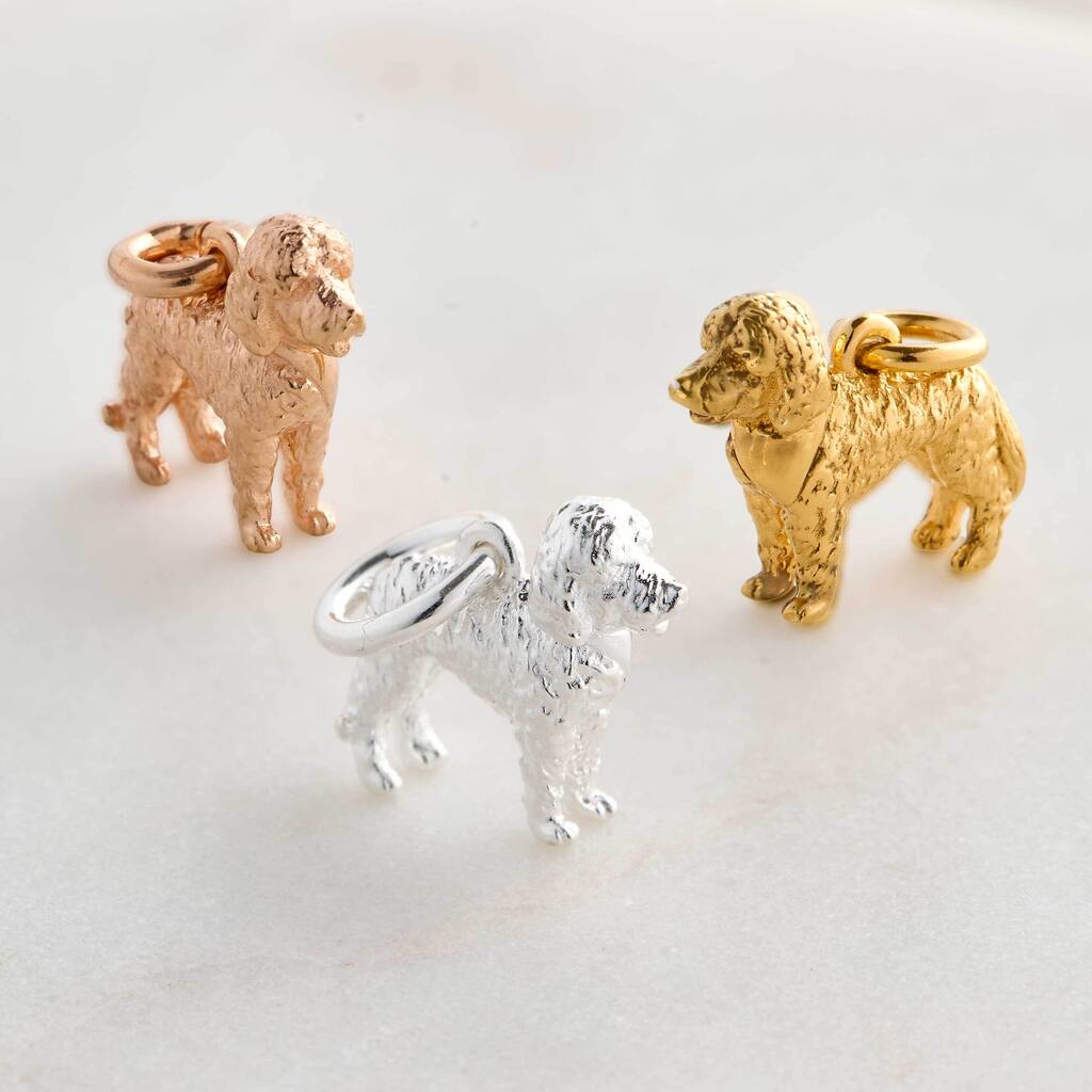 Labradoodle Silver Dog Charm