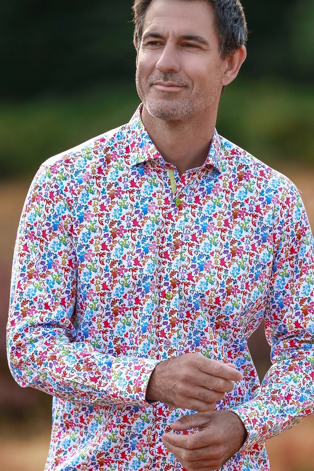 Ornamental Silhouette Print Shirt