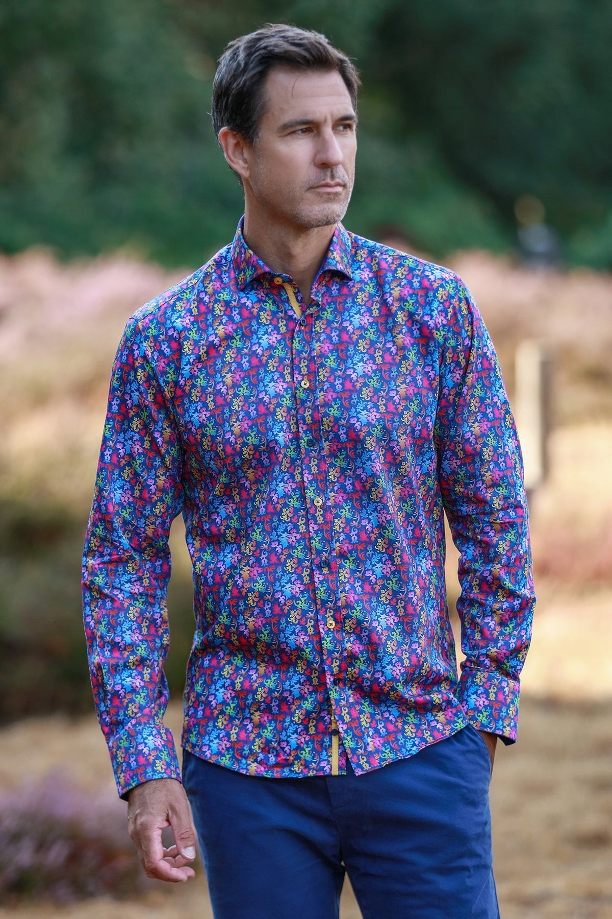 Ornamental Silhouette Print Shirt
