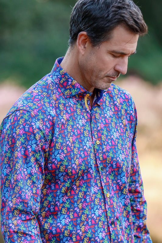 Ornamental Silhouette Print Shirt