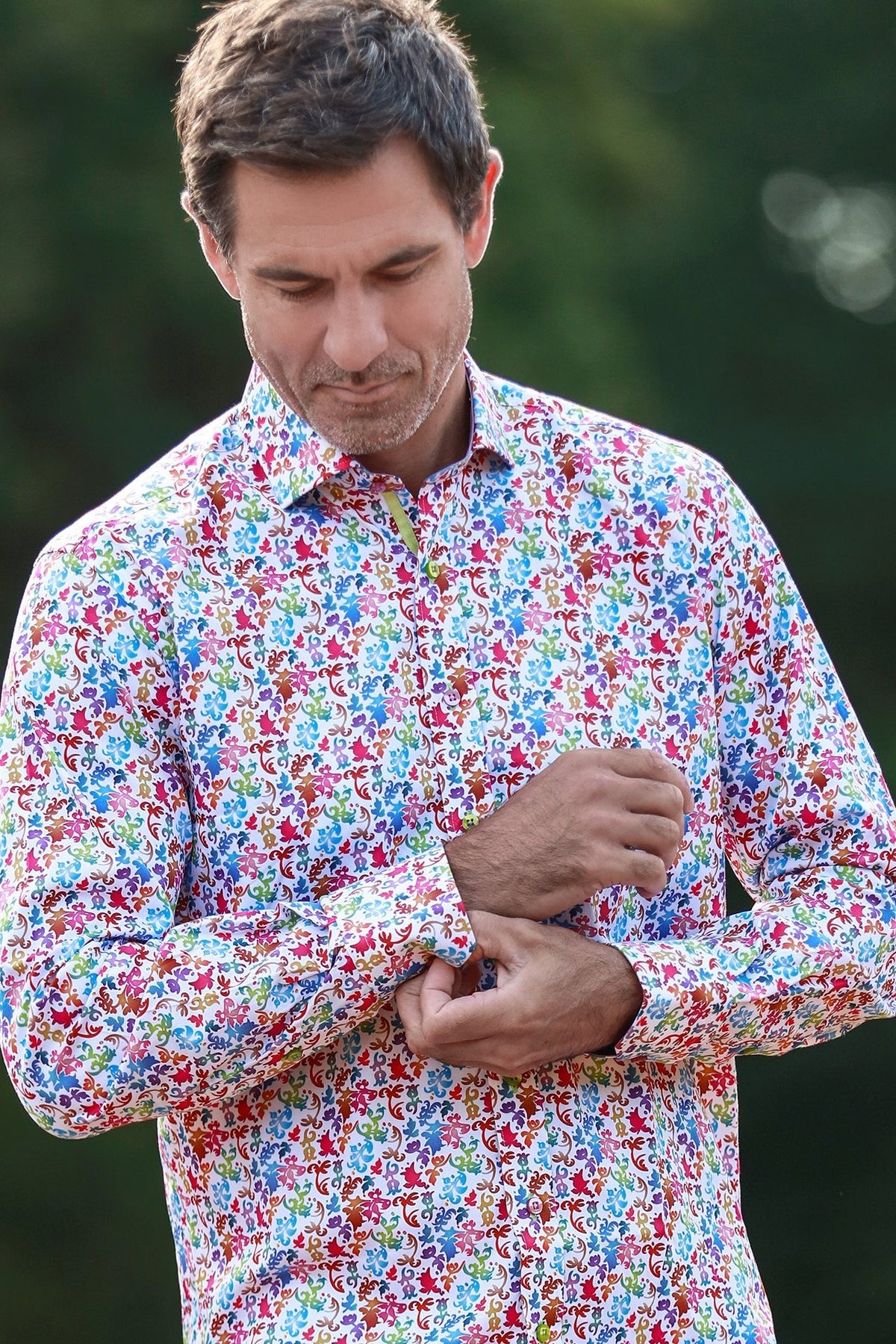 Ornamental Silhouette Print Shirt