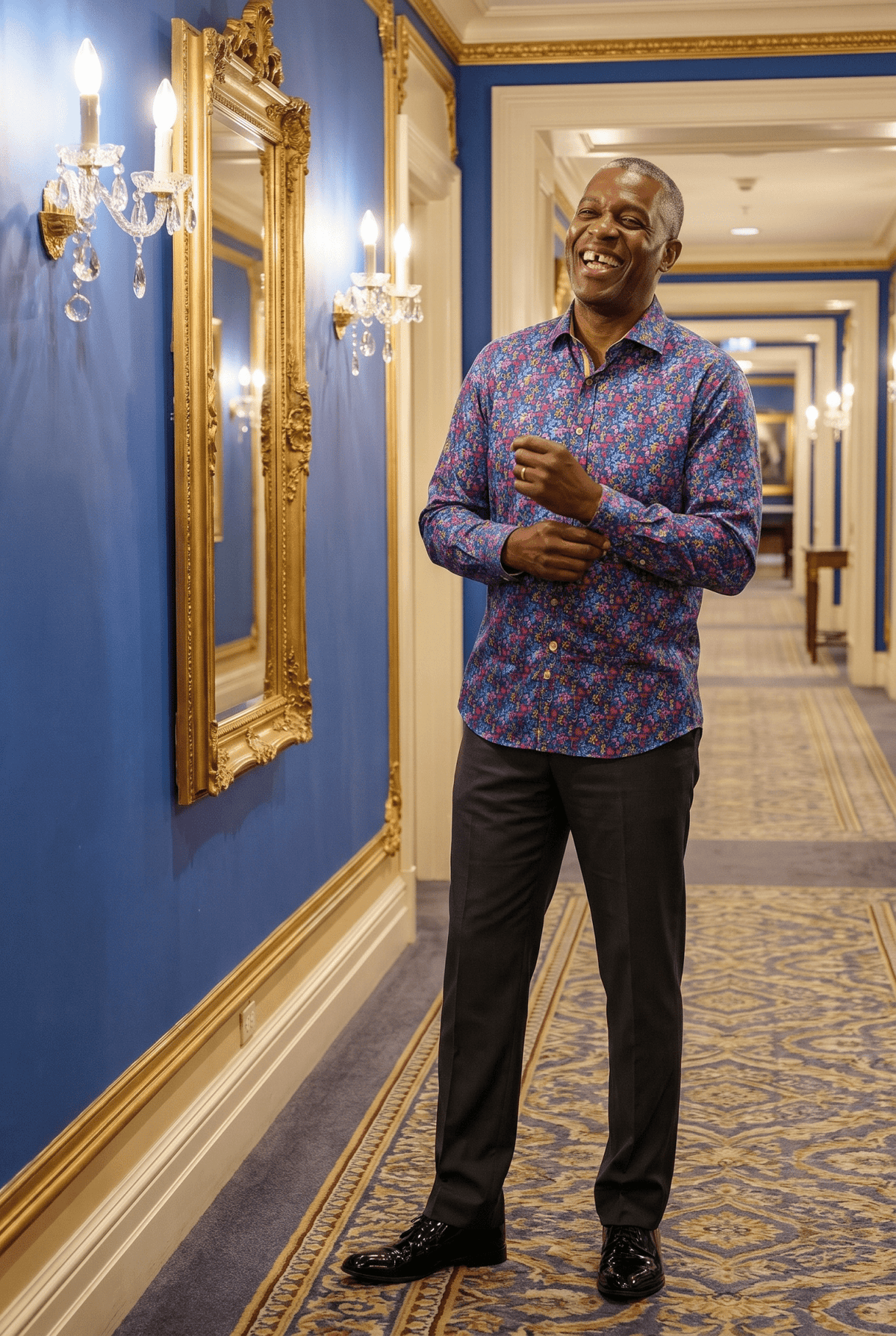 Ornamental Silhouette Print Shirt