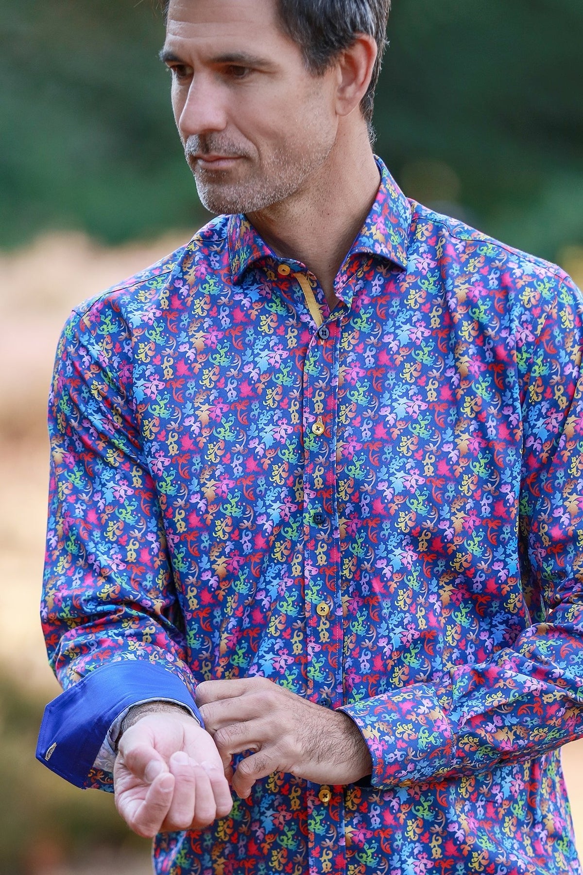Ornamental Silhouette Print Shirt