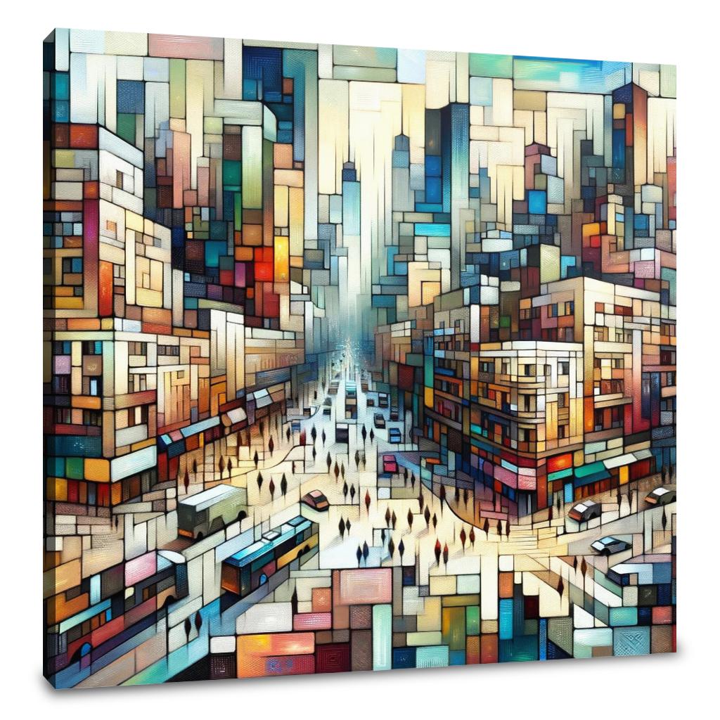 Abstract Cityscape Rhythms Canvas